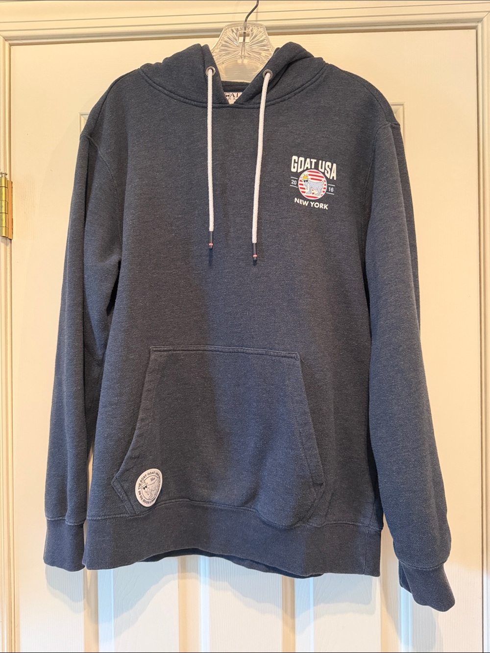 GOAT USA Navy Pullover Hoodie with Chest Logo